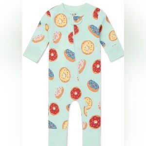 Monica & Andy Gender Neutral One Piece Pajama Doughnuts On Mint Size 6-9 Months